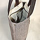 Coffee-colored bag made of melange fabric, canvas and eco-leather. Classic Bag. Cuteshop. My Livemaster. Фото №4
