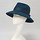 Fedora Women's Hat. Color: sea wave, Hats1, Moscow,  Фото №1