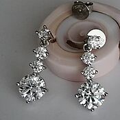 Украшения handmade. Livemaster - original item Stud earrings silver moissanites 2,6 carat. Handmade.