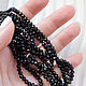 4 мм. AB Чёрные бусины рондели, нить,  130 штук. Бусины. Валерия (flowerbead). Интернет-магазин Ярмарка Мастеров.  Фото №2