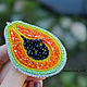 'Papaya ' brooch. Brooches. marina-tatarina. Online shopping on My Livemaster.  Фото №2
