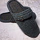 Home men's Slippers - flip flops ( grey ), Slippers, Vyazniki,  Фото №1