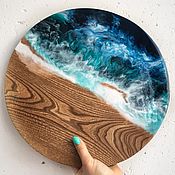 Для дома и интерьера handmade. Livemaster - original item Serving Board with sea wave. Handmade.