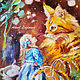 Алиса и рыжий кот  - сказочная картина, Картины, Москва,  Фото №1