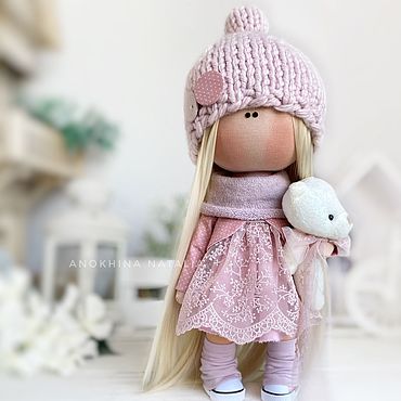 Куклы и игрушки ручной работы. Ярмарка Мастеров - ручная работа Кукла интерьерная текстильная ручной работы в пыльнорозовом пудровом. Handmade.