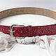 Red leather belt, width 3,9 cm. Straps. Two Starlings. Online shopping on My Livemaster.  Фото №2