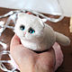 Cat Snowball puffy toy made of wool, Felted Toy, Moscow,  Фото №1