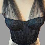 Одежда handmade. Livemaster - original item Corsets: Black Swan bustier, corset with cut-off cups.. Handmade.
