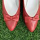 NEW Vintage Pumps 36.5 -37 R Red Leather Hungary USSR, Vintage shoes, St. Petersburg,  Фото №1
