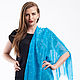 Hand painted Scarf, pure silk Chiffon, pure silk turquoise, Shawls, Moscow,  Фото №1