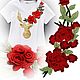Gold deer and red rose appliques, set, Applications, St. Petersburg,  Фото №1