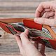 Orange leather wallet in three additions for bills and cards. Wallets. KodamaLife. My Livemaster. Фото №6