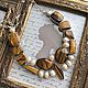 Necklace of stones of Tiger eye and natural pearls, Necklace, Pushkino,  Фото №1