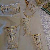 Винтаж handmade. Livemaster - original item Air with a gold decor set of glasses. Italy. Handmade.