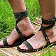 Greek Sandals genuine suede and leather Khaki. Sandals. Katorina Rukodelnica HandMadeButik. Online shopping on My Livemaster.  Фото №2