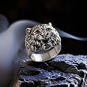 Украшения handmade. Livemaster - original item Tiger Ring | Large / 925 Sterling Silver. Handmade.