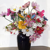 Комплект Серьги и брошь  "Полевые цветы в стиле прованс"