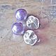 Серьги "Purple Pearls", хлопковый жемчуг, фианиты, Серьги классические, Москва,  Фото №1