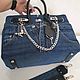Джинсовая сумка a'la Jane 30 в стиле Birkin. My Handmade. Классическая сумка. Magic denim in art. Ярмарка Мастеров.  Фото №6