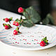 Cherry dessert... Saucer handmade ceramics. Plates. JaneCeramics. Online shopping on My Livemaster.  Фото №2