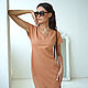 Order Beige dress made of Cinnamon cotton lining, loose brown. mozaika-rus. Livemaster. . Dresses Фото №3