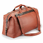 Сумки и аксессуары handmade. Livemaster - original item Leather travel bag (brown). Handmade.