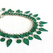 Украшения handmade. Livemaster - original item Leather necklace-bracelet I love green!. Handmade.