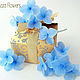 Blue hydrangea for wedding hairstyles. Flowers from polymer clay, Hair Decoration, Zarechny,  Фото №1