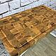Торцевая разделочная доска с кровостоком и латунными ручками. Разделочные доски. Лиственница Сибири (listsib). Ярмарка Мастеров.  Фото №4