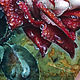 Кабошон с живописью: "Роза". Кулон. Античная медь. Ярмарка Мастеров.  Фото №6