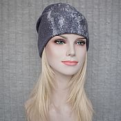 Аксессуары handmade. Livemaster - original item Felted women`s hat.Warm wool gray beanie hat 55-58 r-r. Handmade.