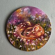 Картины и панно handmade. Livemaster - original item Ciervos pintura al óleo de ciervos, ciervos Bambi. Handmade.