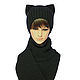 kit: Hat with ears Cat knitted Scarf rescence. Caps. Space Cat Knitting. Online shopping on My Livemaster.  Фото №2