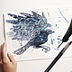 Order Watercolor painting, Space Raven. Belasla. Livemaster. . Pictures Фото №3