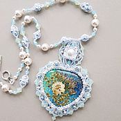 Украшения handmade. Livemaster - original item Heart pendant with dried flowers, crystals and Swarovski pearls. Handmade.