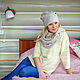 Set in a chunky knit knit. Color melange beige. Headwear Sets. Olga Lado. Online shopping on My Livemaster.  Фото №2