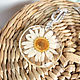Earrings with Real Daisies White Yellow Rhodium Silver Eco Jewelry. Earrings. WonderLand. Online shopping on My Livemaster.  Фото №2