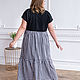NATALINI 3XL Бохо платье макси с оборками трикотаж и батист. Платья. NATALINI. Ярмарка Мастеров.  Фото №11