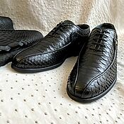 Обувь ручной работы handmade. Livemaster - original item Men`s oxfords made of genuine python leather, in black!. Handmade.