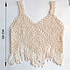 Льняной топ крючком Openwork geometry. Топы. Talking look. Ярмарка Мастеров.  Фото №4