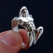 Серебряное Кольцо Щенок, ручная работа из серии животные
