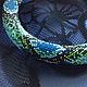 Necklace-harness Emerald blue Python. Necklace. Ovsynka (ovsyanka18). My Livemaster. Фото №6