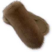 Fur mittens with mink