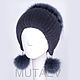 Women's fur hat Yarmulke, Caps, Moscow,  Фото №1