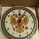 Wall clock with symbols of Russia decorative,ceramic Coat. Watch. Solo. My Livemaster. Фото №6