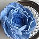 Blue wool rose brooch, Brooches, Korolev,  Фото №1