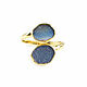 Quartz ring, blue ring, stylish ring dimensionless. Rings. Irina Moro. My Livemaster. Фото №5