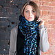 A large hand knit scarf, black-blue multicolor, Scarves, Moscow,  Фото №1