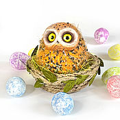 Сувениры и подарки handmade. Livemaster - original item Toy Owl in the nest. Handmade.