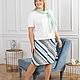 4 blade skirt with oblique stripes plus size. Skirts. NATALINI. My Livemaster. Фото №4